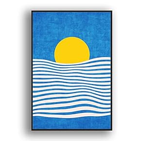 Framed Canvas Wall Art Abstract for Living Room, Bedroom Color Block Canvas Prints for Modern Home Decoration Ready to Hang - 16"x24" inches