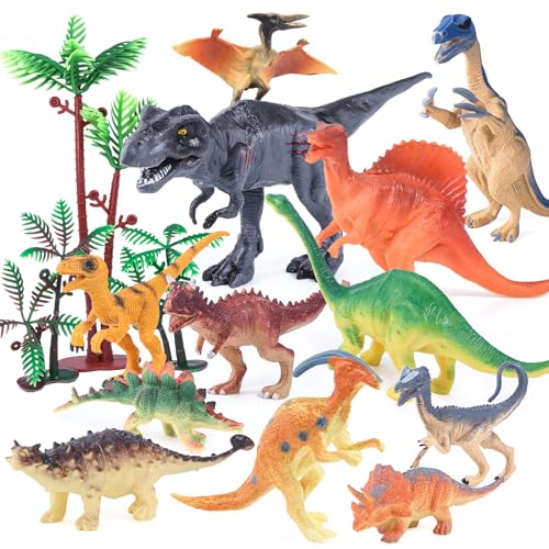 15Pcs Dinosaur Toys Set 4-7Inch Realistic Dino Figures Kids Gift