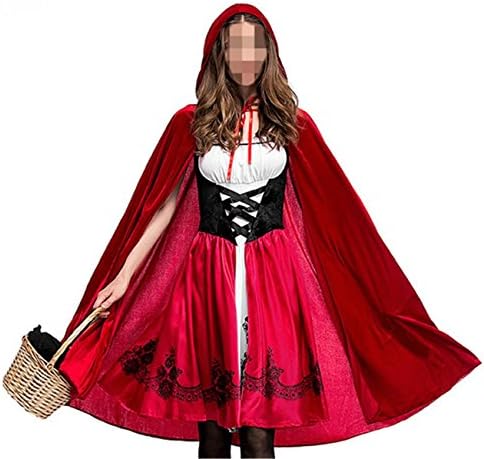 Betusline Women's Halloween Cosplay Costume Little Red Hat Performance Clothing,XL