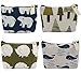 SOOKOO Animal Canvas Change Coin Purse Wallet Bag Gift with Zip and Liner, Pack of 4
