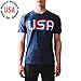 Epivive USA Retro Patriotic American Flag Olympic Shirt Blue, Large - Men & Women