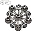 NEW 132pcs Magnet Construction Set Magnetic Stick and Balls Building Blocks Fidget Toy Sets, Brain Training and Stem Learning Game Set with Instruction Booklet for Kids and Adults (Blackchrome-12mm)