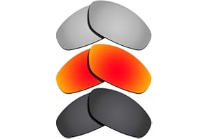 Black&Silver&Orange Red Mirrored Replacement Lenses for Oakley Whisker Polarized