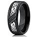 Metal Masters Men's Black Titanium Wedding Ring Band with Dragon Design Over Carbon Fiber Inlay and Black Cubic Zirconia SZ 10