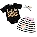 Viworld Baby Girls Clothes Little Big Sister T-Shirt Romper Pant Set (A-Little Sister, 0-6 Months)
