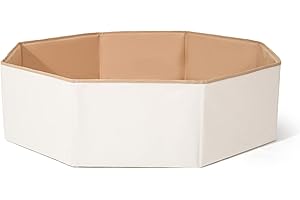 GOGOSO Foldable Ball Pit for Toddlers Large Soft Indoor Outdoor Pop Up Baby Kids Infant Ballpit Big Collapsible Puppy Dog Cat Pits with Basketball Hoop (Balls Not Included) White