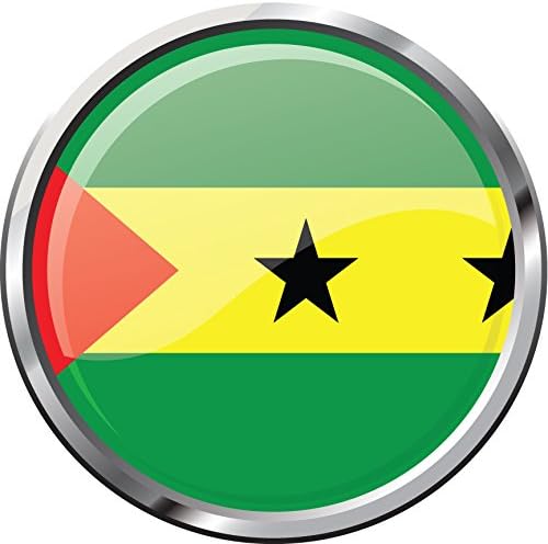 Sao Tome And Principe Flag Glossy Silver Medal Home Decal Vinyl Sticker 12'' X 12''