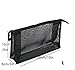 Jgstkcity 2 Piece Assorted Size Cosmetics See Through Make Up Bag/Organizer, Mesh Travel Accessories Organizer (Black)