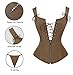 Charmian Women's Renaissance Lace Up Vintage Boned Bustier Corset with Garters Brown X-Large