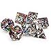 Haxtec Rainbow DND Dice Set 7PCS Polyhedral Confetti Dice for Roleplaying Dice Games Compatible with Dungeons and Dragons-Confetti Dice
