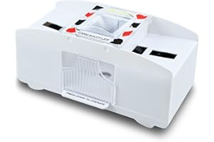 Nileole 2 Decks Quiet Card Shuffler, Automatic 2000 MAh Rechargeable Electric Shuffler, Playing Cards, Texas Hold'em, Poker, Home Card Games, Blackjack(White)