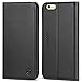 SHIELDON Genuine Leather iPhone 6s Wallet Case with Kickstand Function ID Credit Card Slot Magnetic Closure Compatible with iPhone 6/6S - Black