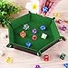 SIQUK Double Sided Dice Tray, Folding Hexagon PU Leather and Dark Green Velvet Dice Holder for Dungeons and Dragons RPG Dice Gaming D&D and Other Table Games