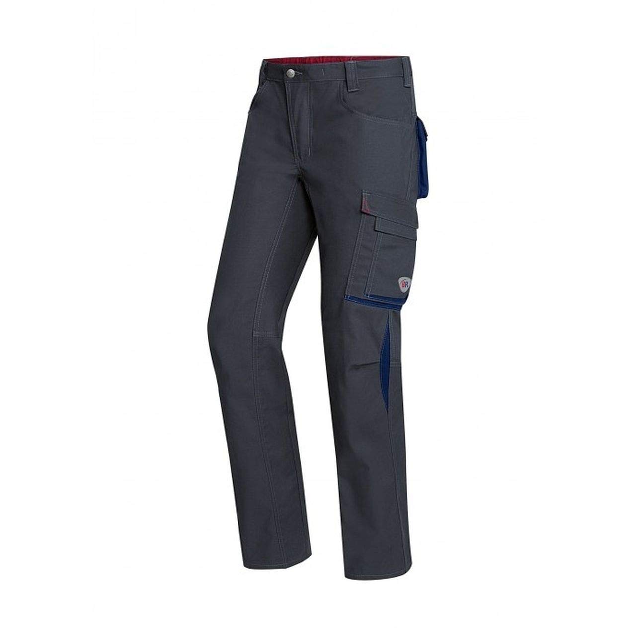 BP 1482-060-81 Bib & Brace, Fabric Braces With Rubber Insert, 300,00 G/M², Pure Cotton, Red, Size 35/36L