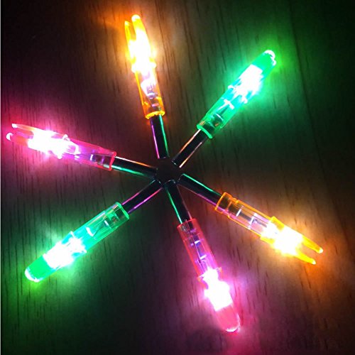 ULKEME 6 PCS Shooting Archery Lighted Nock Compound Bow LED Lighted Arrow Nock Red