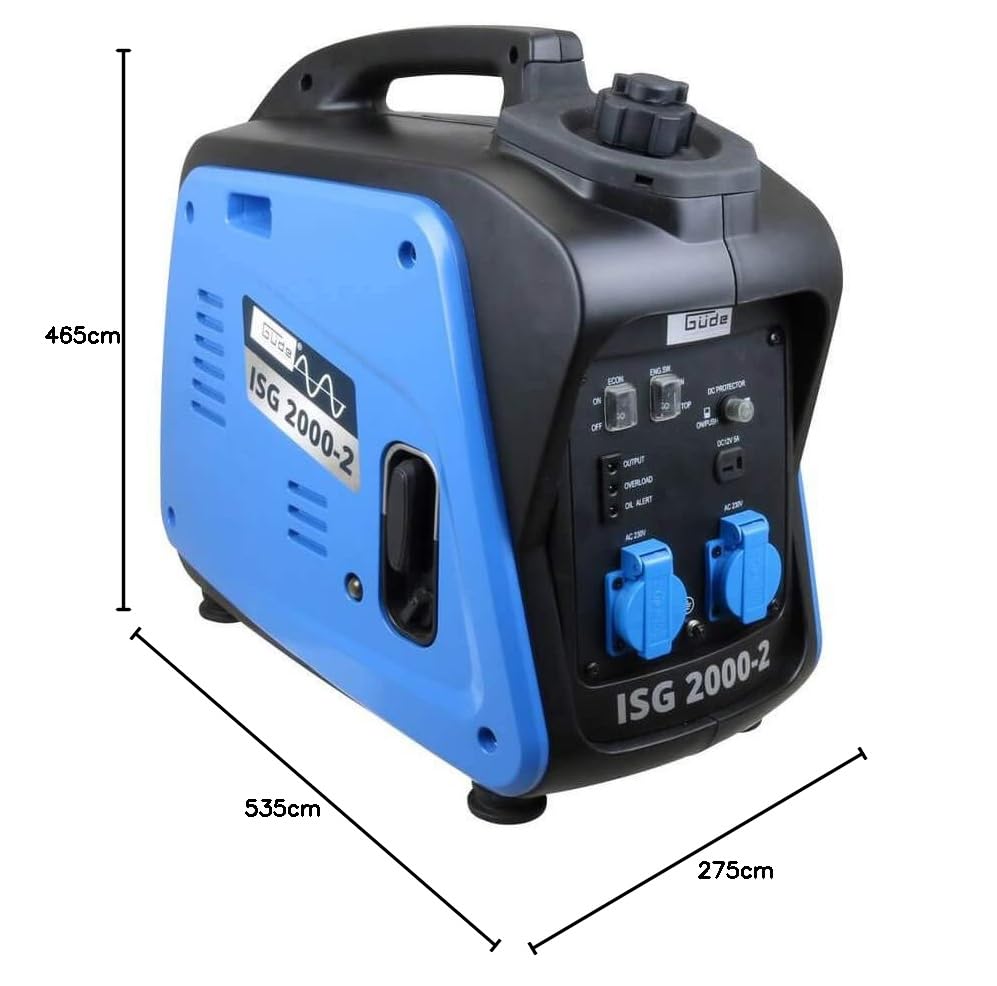 Güde Inverter Stromerzeuger ISG 2000-2 (4-Takt-OHV-Benzinmotor, 2,11/2,86 (kW/PS), max. 2000 W, 2x 230 V, Laufzeit bis 5,9 h, Tankinhalt 4,1 l, Überlastungsschutz, ECO-Funktion, Antivibrationsfüße) 8