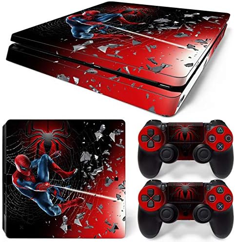 Zoomhitskins Ps4 スリム スキン デカール ステッカー スーパーヒーロー カスタムデザイン 新商品 新型 コントローラースキン2個セット スパイダー
