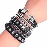 Friendship Gift Black Ropes Bracelet Women Wrap 6 Color the Christmas Gift