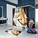 Fangkun Shower Curtain Sexy Pretty Girl Bathing Design - Vintage Retro Pin Up Girls Bathroom Curtains Art Painting Decor Set - 12pcs Shower Hooks - 72 x 72 inches