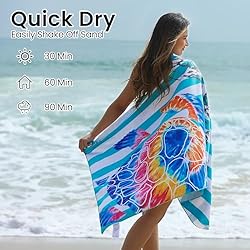 Winthome Beach Towel Thin Quick Fast Dry 35.4" x