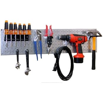 Wall Control 30-WRR-100GVB Galvanized Steel Pegboard Starter Kit
