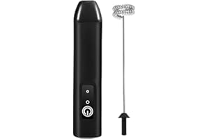 Handheld Milk Frother - Electric Whisk Mixer, Portable Cream Blender | Stainless Steel Wand | Battery Operated Foam Maker Mil