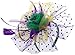 Mardi Gras Cocktail Tea Party Feather Fascinators Flower Dot Veil Headwear Top Hats Wedding Headband for Women (Yellow&Purple&Green)