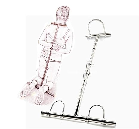 Damen Spreizstange Bondage, BDSM Fesselset mit Hals Handfesseln und Fußfesseln, Slave Fetisch Restraints Spielzeug für Frauen
