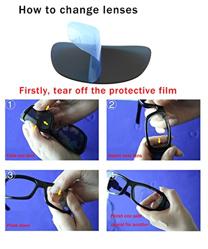 Forestfish 720P HD Camera Audio Sunglasses with Bluetooth Headset 16GB TF Card Video Recorder Sunglasses with Camera for iOS Android Phones Polarized Sunglasses Polarized Lens, Black +3 Color Lenses - Thumbnail 6