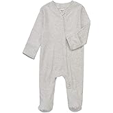 Aablexema Baby Pajamas Footie with Mitten Cuffs - Unisex Newborn Double Ways Zipper Cotton Outfit Infant Jammies