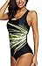 CharmLeaks Womens Swimsuits Chlorine Resistant Active One Piece Bathing Suits S Neon Green