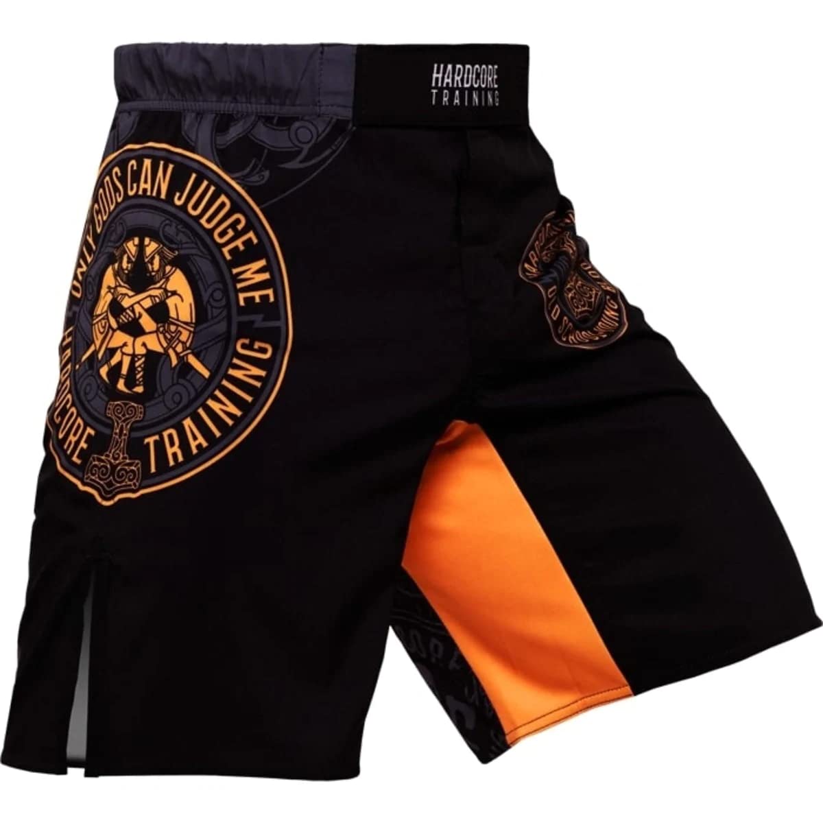 Hardcore Training Fight Shorts Men's Boxing MMA Combat BJJ Grappling Fitness Muay Thai Kickboxing No Gi Black Orange — image 1