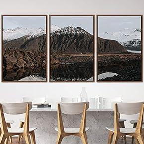 signwin 3 Piece Framed Canvas Wall Art Lake...