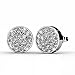 Cate & Chloe Nelly 18k White Gold Pave Stone Stud Earrings with Swarovski Crystal Cluster, Round Cut Swarovski Stones, Stud Earring Set, Trendy Jewelry for Women, Girls