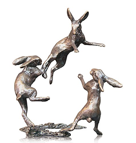 Butler & Peach - Solid Bronze Miniature Dancing Hares