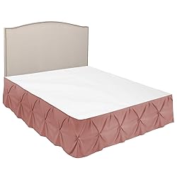 Nestl Pink Clay Bed Skirt Queen Size, Pinch Pleat