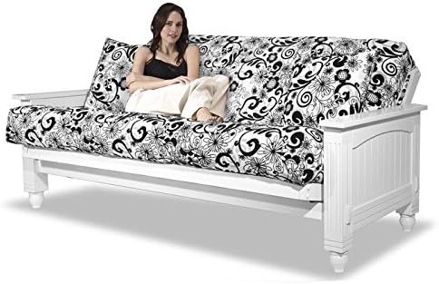 Amazon Com Lifestyle Solutions Cottage Futon Frame Satin White