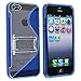 Blue S-Line Wave Design TPU Bumper Gel Shell Back Case Cover Skin with Stand for iphone 5 5G 5th Gen