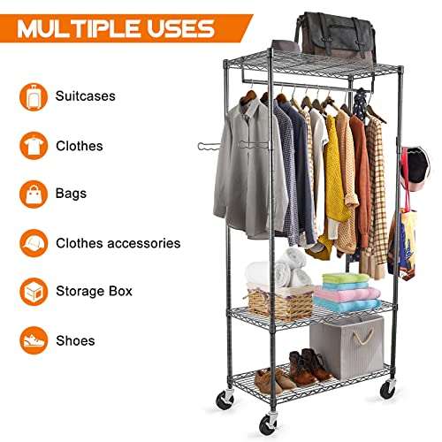 WDT 3Tier Garment Rack Heavy Duty Clothing Rack Metal Clothes Rack