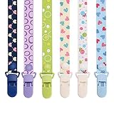 Pacifier Clip by Willceal 6 Pack - Adjustable and Premium Quality with Modern Design - Pacifier/Teething Ring Holder for Boys and Girls