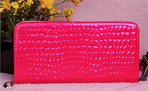 Itemship Woman Wallets Stone Pattern Hard Organ Page Long Paragraph Large Capacity Woman Purses (Rose)