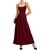 RIHOAS Wine Red Maxi Dress for Women, Elegant Formal Cocktail Party Dress, Wedding Guest Outfit for Valentine's Day