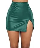 Women PU Leather Bodycon Short Skirt High Waisted