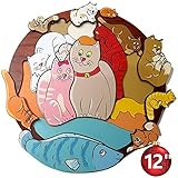 Chunky Wooden Puzzle - Preschool Kid Education - Jigsaw Montessori Toy - Boy Girl Baby Toddler - Learning Kit - Educational Idea Three Four Five Year Old - Cats are Nice Animals