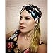 DRESHOW 4 Pack Headbands Vintage Elastic Printed Head Wrap Stretchy Moisture Hairband Twisted Cute Hair Accessories, Black, Navy, Pink, Yellow, One Size