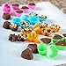 Bakerpan Silicone Small Mini Chocolate Holders, Truffle Cups, Candies, 24 Pack, 4 Colors and Shapes