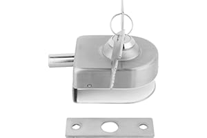 PLPLAAOO Glass Door Lock,Deadbolt Latch Suitable for 10mm-12mm Thickness,Glass Door Lock,Glass Door Lock, Swing Push Sliding Access Control Glass Door Lock for Office Bathroom Toilet Shop Glass Doors with Key