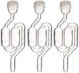 Twin Bubble Airlock for Wine Making and Beer Making (Pack of 3)