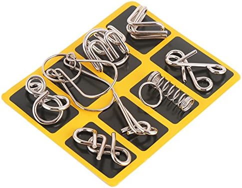 KITAMP Brain Teasers Puzzles IQ Test for Kids and Adults Metal Puzzles Toy Wire Puzzles Game Set of 8