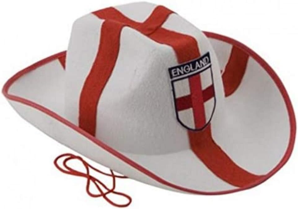 Toyland® 26cm (10") England Cowboy Style Hat, Fancy Dress, Rugby, Cricket, World Cup, Euros/St George's Day